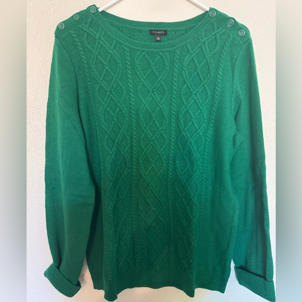 Talbots Women’s Green Sz M Sweater